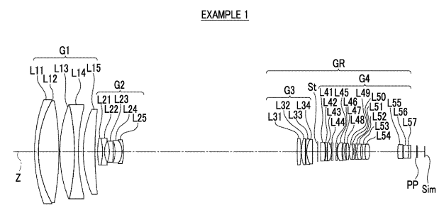 cross-sectional view of a configuration of a variable magnification optical system