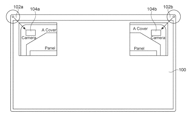 Camera Tilting Mechanism for Displays with Corner Chamfers