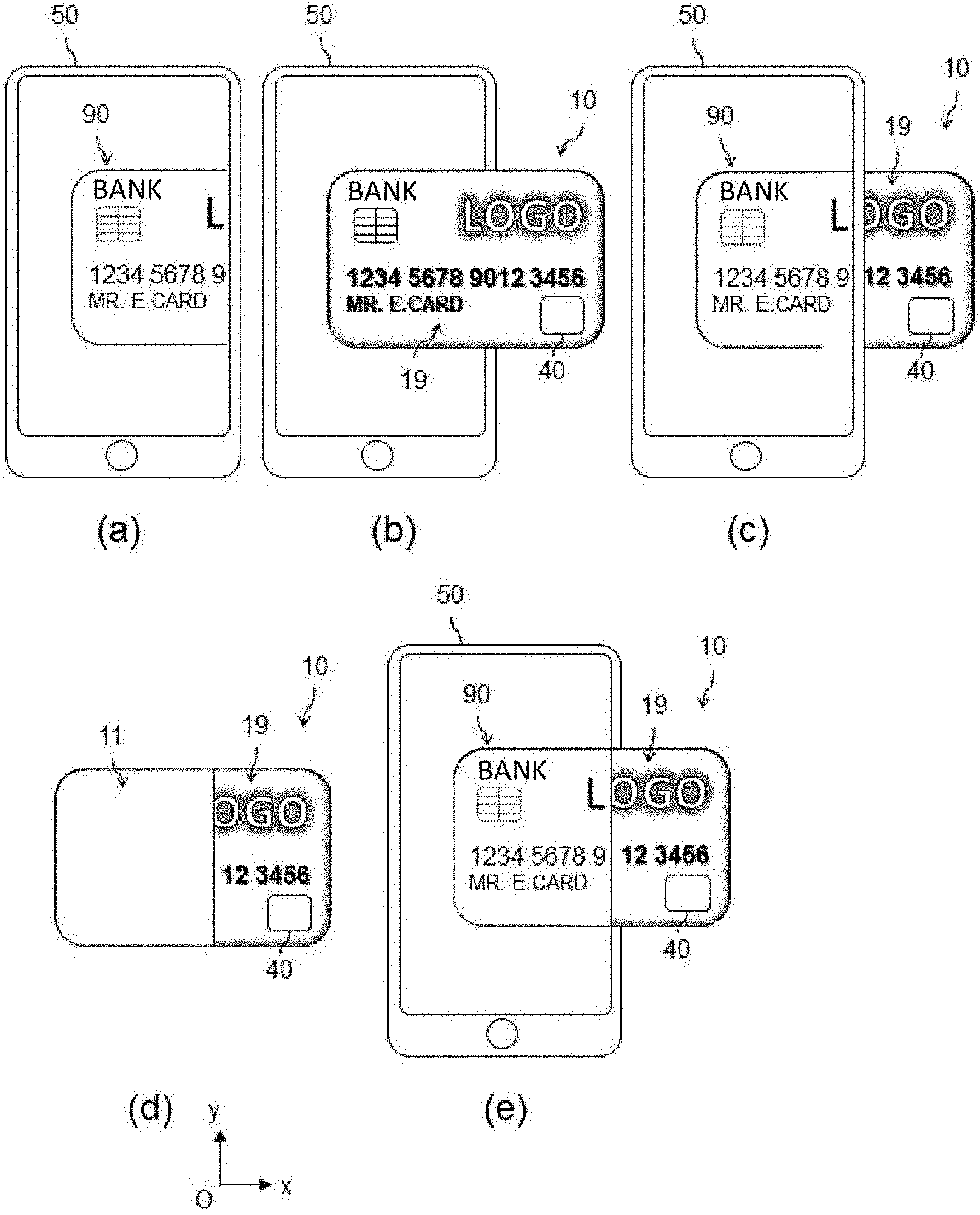 Display on a Smartphone Screen of a Positioning Pattern of a Contactless Card to Improve Near Field Communication