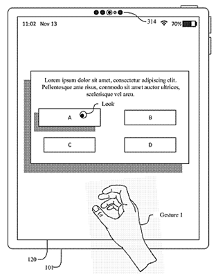 electronic device tracking the gesture of the user