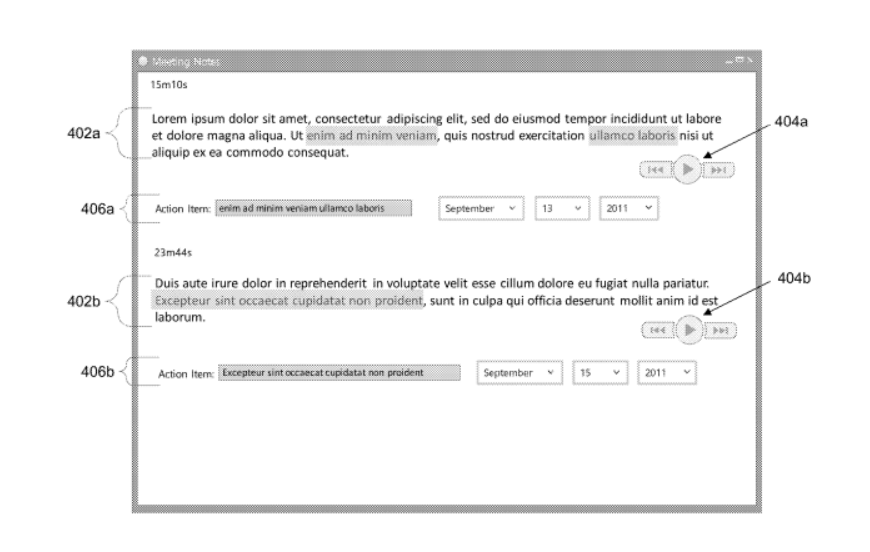 Patent for Generating Notes for a Meeting based on Participant Actions