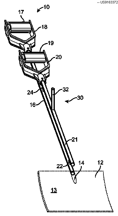 three handled shovels