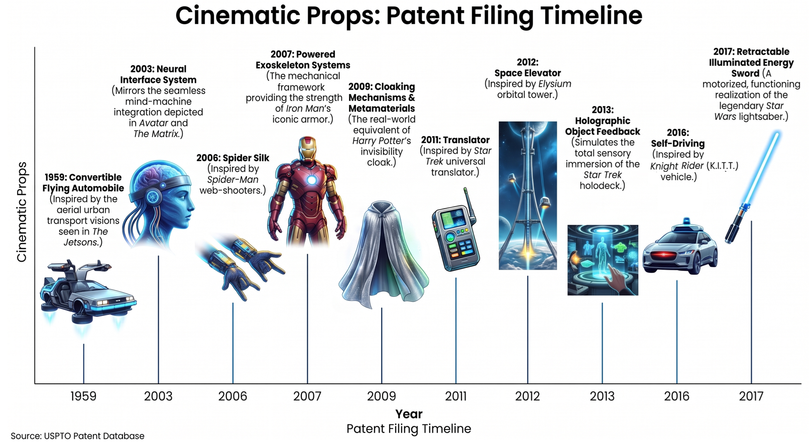 cinematic props patent filing timeline